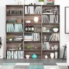 Homfa Standard Bookshelf Bookcase, 6 Tier Tall Bookshelf, Display Shelves Standing Cube Organizer for Living Room, Dark Oak