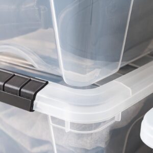 IRIS USA 12 Qt Clear Plastic Storage Box with Latches, 6 Pack