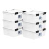 IRIS USA, 30 Quart WeatherPro Storage Box with Latches, Set of 6