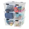 IRIS USA 54 Qt Clear Plastic Storage Box with Latches, 6 Pack