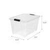 IRIS USA 54 Qt Clear Plastic Storage Box with Latches, 6 Pack