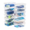 IRIS USA 6 Qt Clear Storage Latch Box, Set of 12