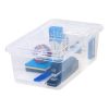 IRIS USA 6 Qt Clear Storage Latch Box, Set of 12