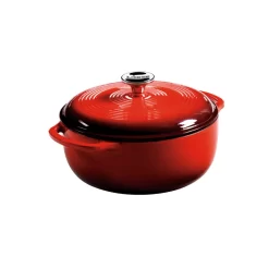 Lodge EC4D43 Enameled Cast Iron Dutch Oven, 4.6-Quart, Island Spice Red