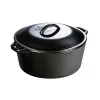 Lodge L8DOL3 Cast Iron Dutch Oven with Dual Handles, Pre-Seasoned, 5-Quart