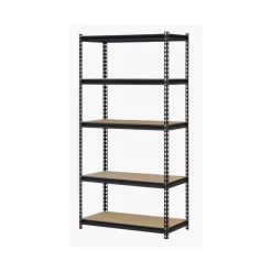 Muscle Rack 36W x 18D x 72H 5-Tier Steel Shelving, Black, 4000 lbs. Capacity