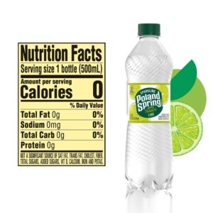 Poland Spring Sparkling Water, Zesty Lime, 16.9 oz. Bottles (24 Count)