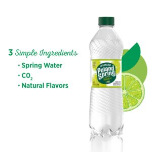 Poland Spring Sparkling Water, Zesty Lime, 16.9 oz. Bottles (24 Count)