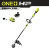 RYOBI P20220VNM ONE+ HP 18V Brushless 15 in. Attachment Capable String Trimmer with 6.0 Ah Battery and Charger