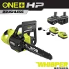 RYOBI P2570-BK ONE+ HP 18V Brushless Whisper Series 12 in. Cordless Battery Chainsaw