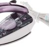 Rowenta DA1560 Travel-Ready 1000-Watt Compact Steam Iron Stainless Steel Soleplate 120-Volt and 240-Volt, 200-Hole, Purple