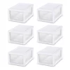 Sterilite 1.5 Gallon Plastic Drawer Chests, White, 6 Count