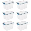 Sterilite 20 Quart Clear Plastic Stacking Storage Container with Gasket Lid (6 Pack)