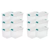 Sterilite 25 Quart Capacity Clear Plastic Storage Tote Bins, (12 Pack)