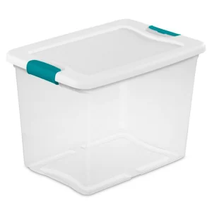 Sterilite 25 Quart Capacity Clear Plastic Storage Tote Bins, (12 Pack)