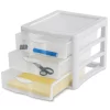 Sterilite 3 Drawer Unit Plastic, White, Set of 4