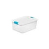 Sterilite 3.75 Gallon Stackable Plastic Storage Tote With Lid, Clear, 12 Count