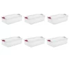 Sterilite 32 Qt. Latch Box Plastic, Infra Red, Set of 6