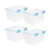 Sterilite 32 Quart Clear Plastic Stacking Storage Container with Gasket Lid (4 Pack)