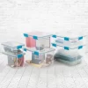 Sterilite 32 Quart Clear Plastic Stacking Storage Container with Gasket Lid (4 Pack)