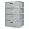 Sterilite 4 Drawer Wide Weave Tower Cement