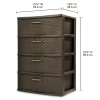 Sterilite 4 Drawer Wide Weave Tower Espresso