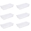 Sterilite 41 Quart Lightweight Under Bed Storage Box Container, 6 Pack