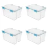 Sterilite 54 Qt. Gasket Box Plastic, Blue Aquarium, Set of 4