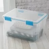 Sterilite 54 Qt. Gasket Box Plastic, Blue Aquarium, Set of 4