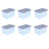 Sterilite 64 Qt. Latching Box Plastic, Blue Tint, Set of 6