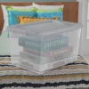 Sterilite 64 Qt. Latching Box Plastic, Silver Tint, Set of 6