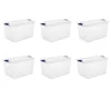 Sterilite 66 Qt. Latch Box Plastic, Stadium Blue, Set of 6