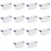 Sterilite 7 Qt. Latch Box Plastic, Stadium Blue, Set of 14