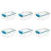 Sterilite 7.5 Quart Clear Plastic Storage Box with Latching Lids, (6 Pack)