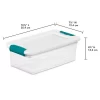 Sterilite Plastic 6-Quart Storage Box Container with Latching Lid, 12 Pack