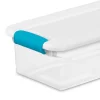 Sterilite Plastic 6 Quart Storage Box Container with Latching Lid, 24 Pack