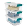 Sterilite Plastic 6 Quart Storage Box Container with Latching Lid, 24 Pack