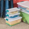 Sterilite Plastic 6 Quart Storage Box Container with Latching Lid, 24 Pack