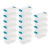 Sterilite Plastic Clip Storage Box Container with Latching Lid, 16 Pack