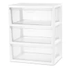 Sterilite Wide 3 Drawer Tower White