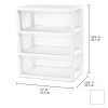 Sterilite Wide 3 Drawer Tower White