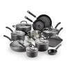 T-fal E765SH Ultimate Hard Anodized Nonstick 17 Piece Cookware Set, Black