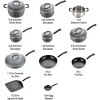T-fal E765SH Ultimate Hard Anodized Nonstick 17 Piece Cookware Set, Black