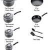 T-fal Ultimate Hard Anodized Nonstick 12 Piece Cookware Set, Dishwasher Safe Pots and Pans Set, Black