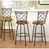 TMS Avery Bar Stool with Swivel & Adjustable Height, Brown, Set of 3