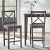 TMS Virginia Cross-Back Stool, 24, Set of 2, Espresso