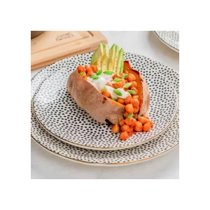 Thyme & Table Dinnerware Black & White Dot Stoneware, 12 Piece Set