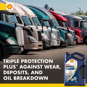 (3 pack) Shell Rotella T6 Full Synthetic 5W-40 Diesel Engine Oil, 1 Gallon