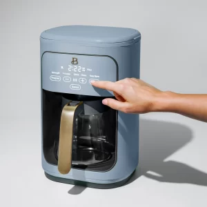 Beautiful 14 Cup Programmable Touchscreen Coffee Maker, Cornflower Blue by Drew Barrymore