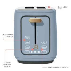 Beautiful 2 Slice Touchscreen Toaster, Cornflower Blue by Drew Barrymore